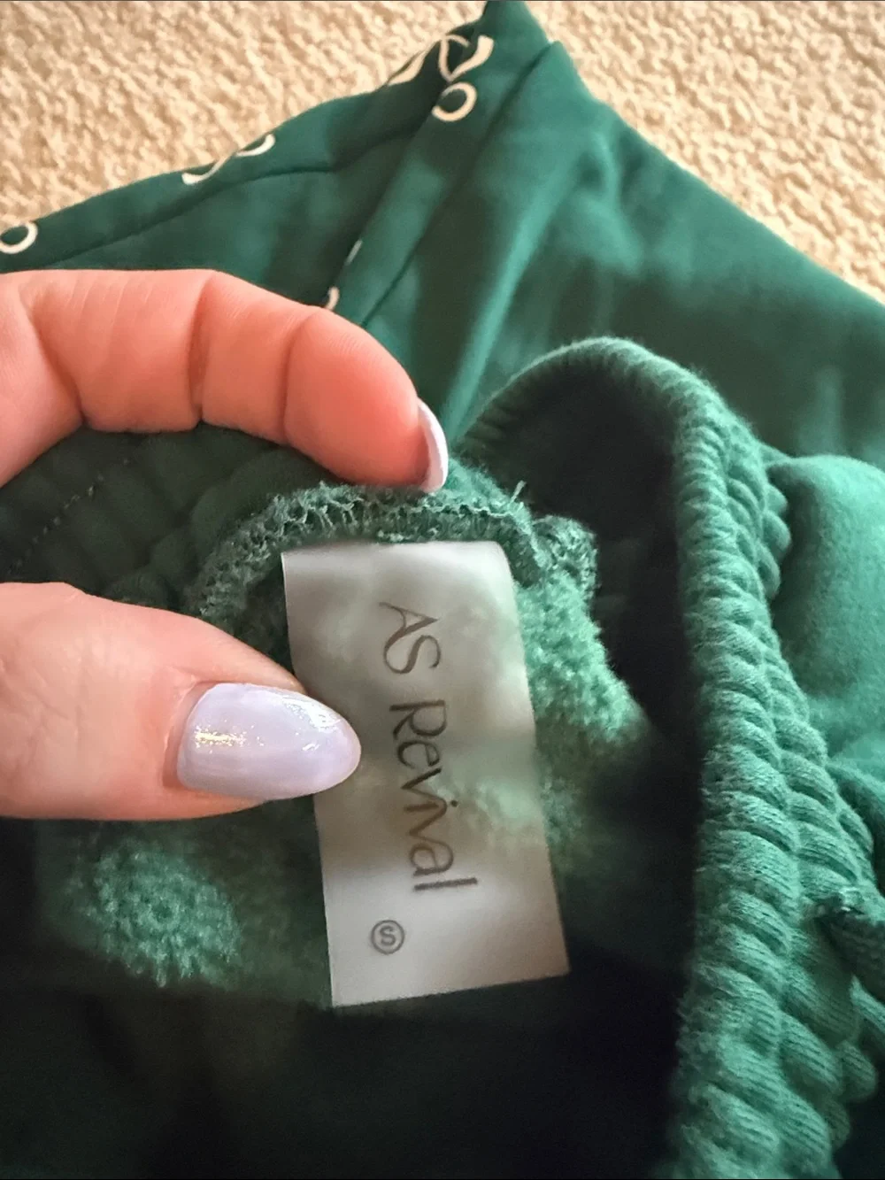 Women’s Dark Green Wide-Leg Track Pants with Side Bow Detail - Picture 3 of 3